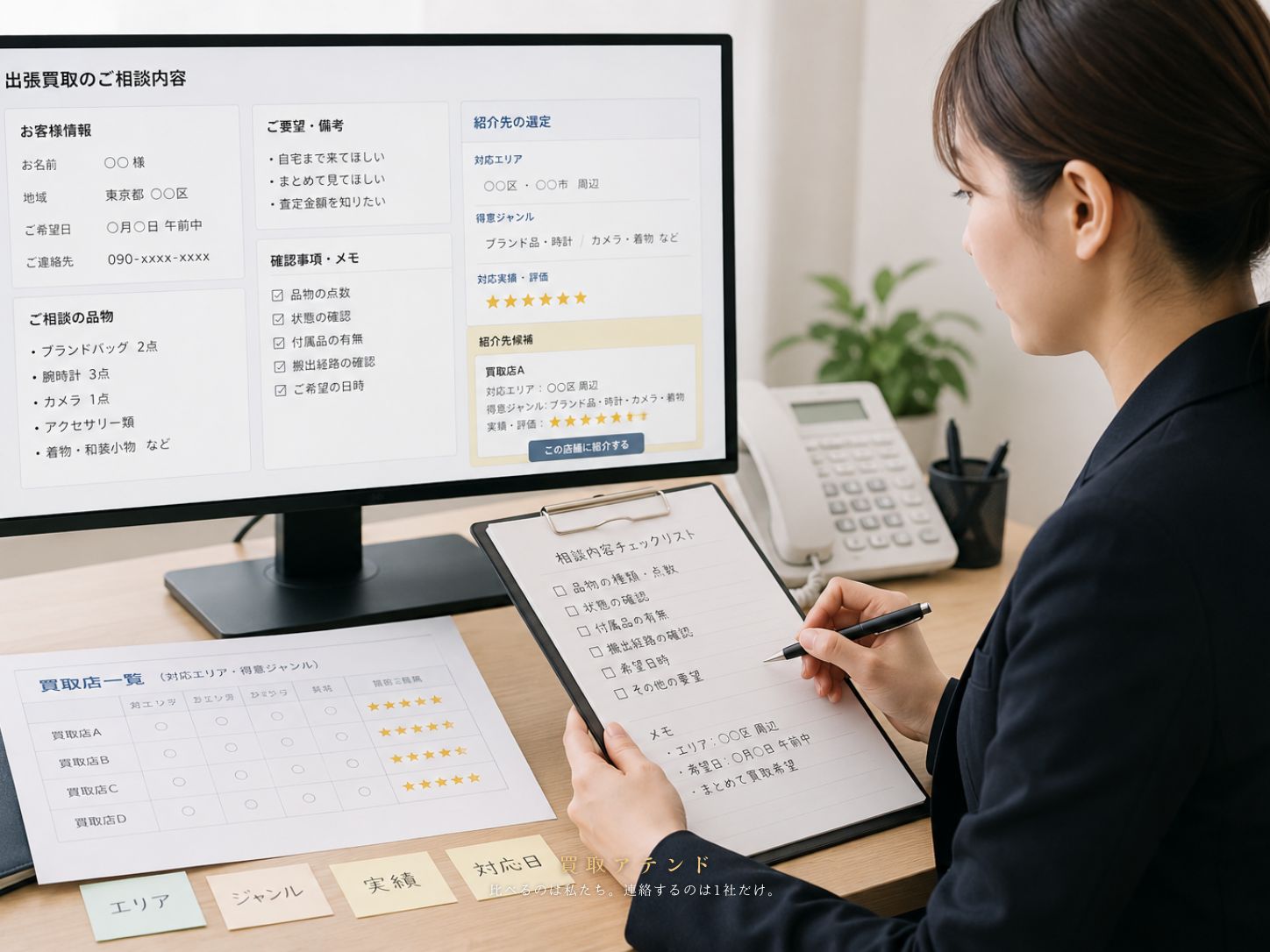 売れるか分からない品物も出張買取で相談できるイメージ 出張買取で売れるか分からない品物もまとめて相談できるイメージ