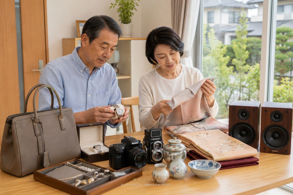 町田市で出張買取を相談できる品物のイメージ 町田市で出張買取を相談できるブランド品・時計・カメラ・着物・骨董品・家具・家電のイメージ