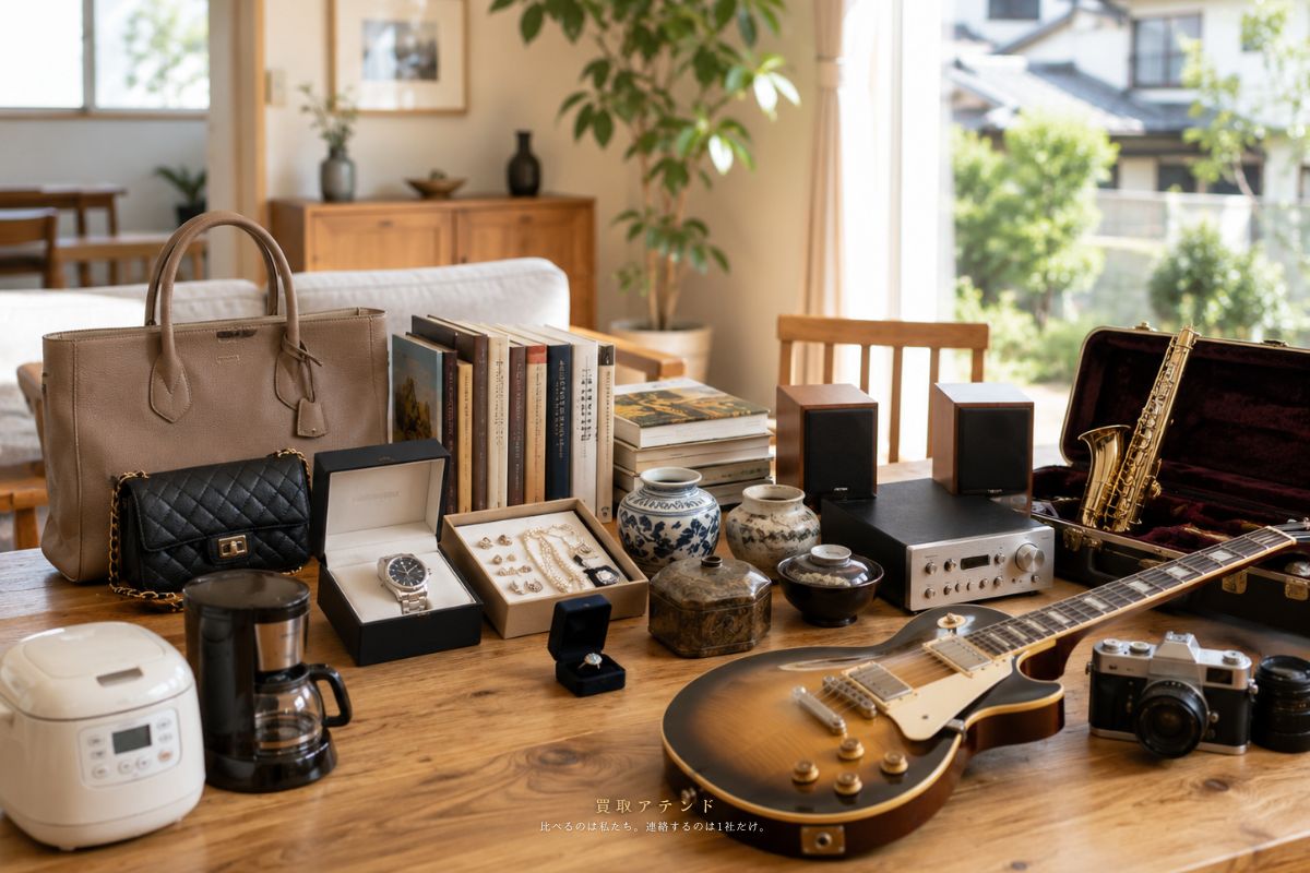 世田谷区で出張買取を相談できるブランド品・時計・家具・家電・本・楽器・オーディオ・骨董品のイメージ