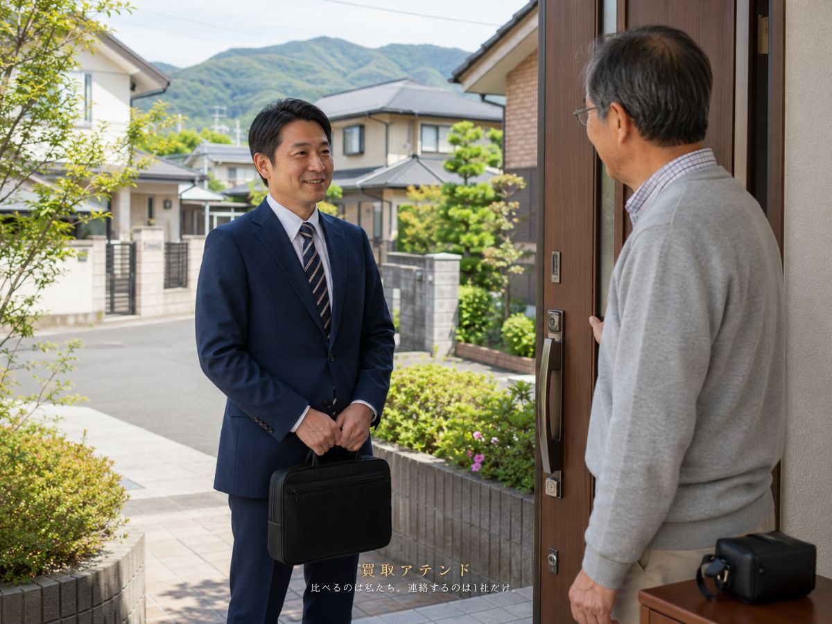 武蔵村山市の住宅へ出張買取スタッフが訪問するイメージ 武蔵村山市の戸建てや集合住宅へ出張買取スタッフが訪問するイメージ