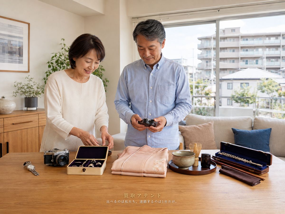 武蔵村山市で相談できる出張買取品目のイメージ 武蔵村山市で出張買取を相談できる時計・カメラ・ジュエリー・着物・骨董品・楽器・家電のイメージ