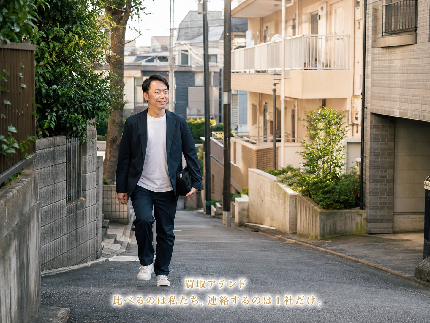 横浜市中区の集合住宅で紹介先スタッフが共用廊下側から住人宅を訪問しているイメージ