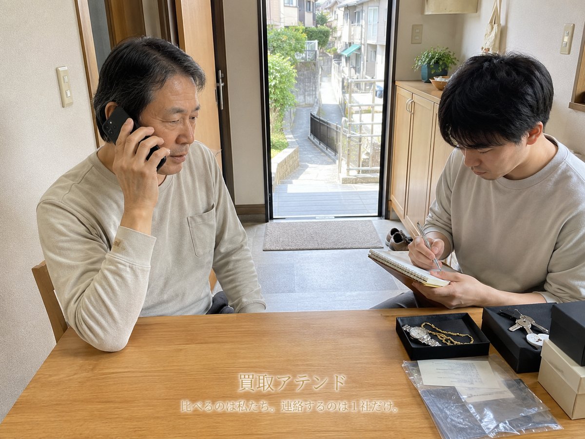 川崎市多摩区の住宅で日本人家族が電話をしながら品物や保証書、鍵、建物条件を確認している様子